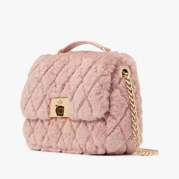 NWT - Kate Spade - Carey Faux Fur Small Flap Crossbody - Picture 3 of 5